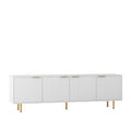 White Modern Tv Stand Fluted 68