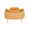 3206Yellow Comfortable Seating Suitable For Small Apartment Bedroom Space Balcony Small Sofa Bed Lazy Small Sofa Sofa With Small Coffee Table Lunch Break Leisure Afternoon Tea Time Yellow Corduroy 1 Seat