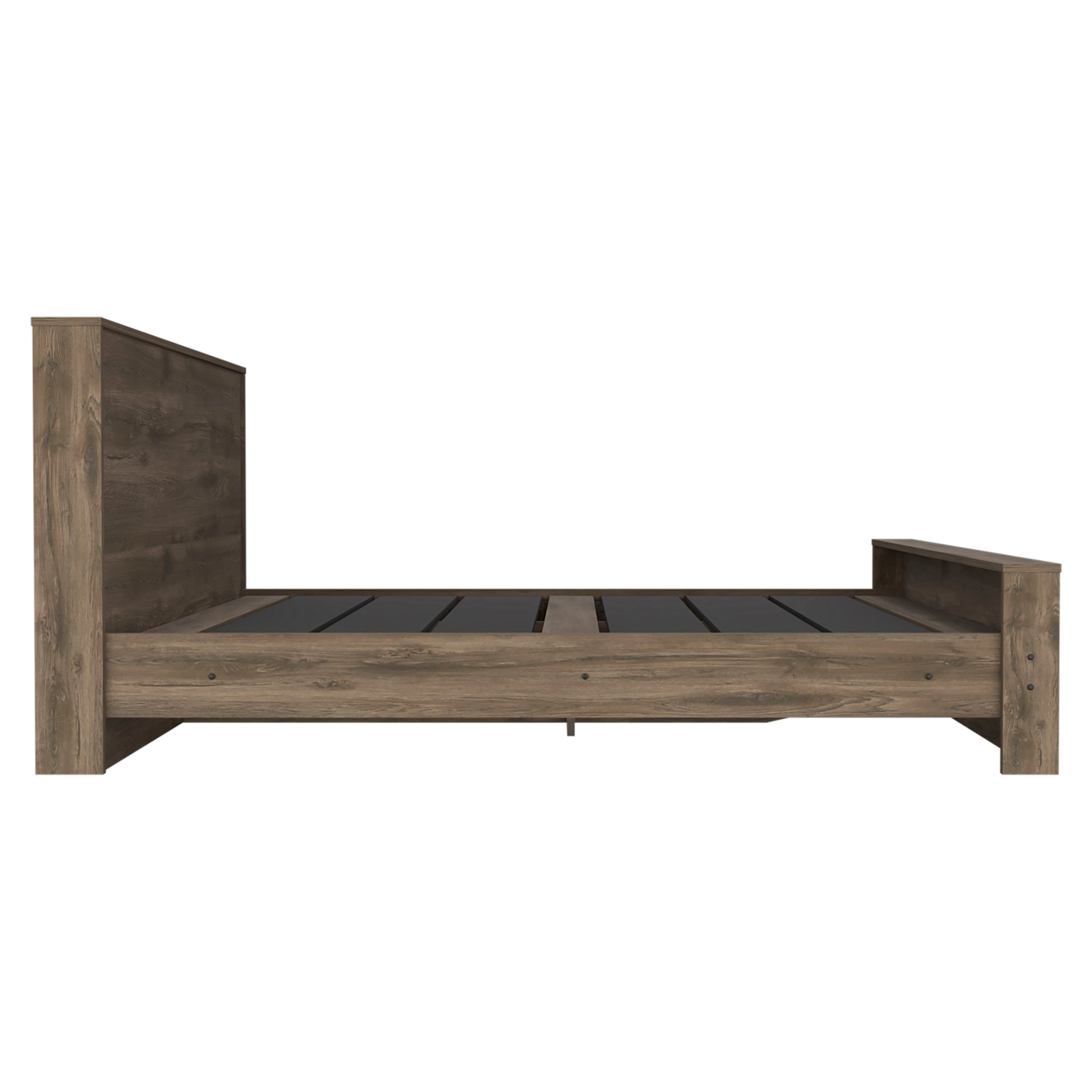 Galanto Full Size Platform Bed Base With Headboard Dark Brown Box Spring Not Required Full Xl Dark Brown Composite Brown Bedroom Modern Bed Frame Particle Board Particle Board