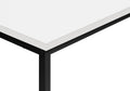 Accent Table, Console, Entryway, Narrow, Sofa, Living Room, Bedroom, White Laminate, Black Metal, Contemporary, Modern White Particle Board