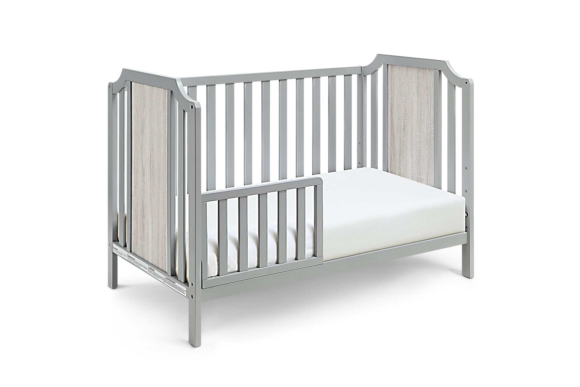 Brees Island 3 In 1 Convertible Crib Gray Graystone Grey Wood