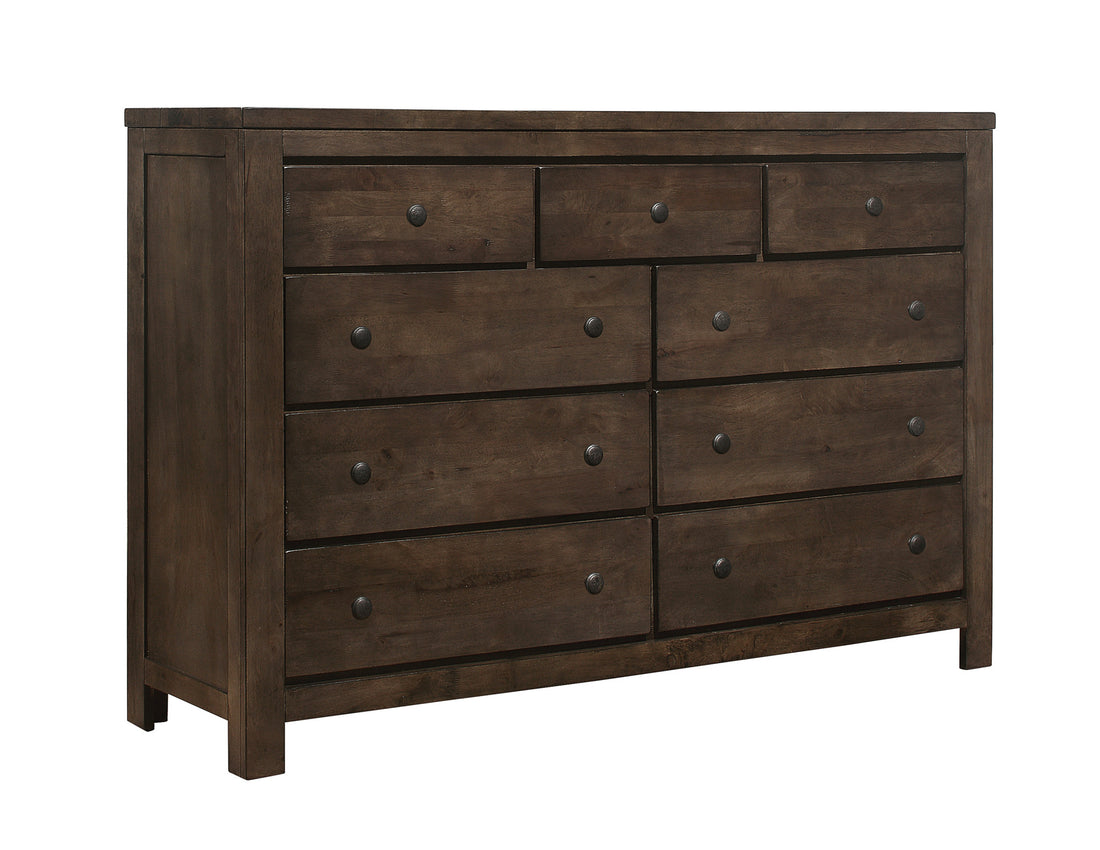 Verna Brown 9 Drawer Dresser Brown Engineered Wood