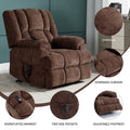 Dual Motor Heat Massage Infinite Position Up To 350 Lbs Electric Power Lift Recliners With Power Remote, Medium Firm And Heavy Duty, Brown White Metal Primary Living Space Heavy Duty Pine Brown Chenille Power Remote Medium Firm Cushion Back American