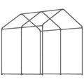 Outsunny 8' X 6' X 7.5' Walk In Greenhouse, Outdoor Gardening Canopy With 6 Roll Up Windows, 2 Zippered Doors & Weather Cover, White White Steel