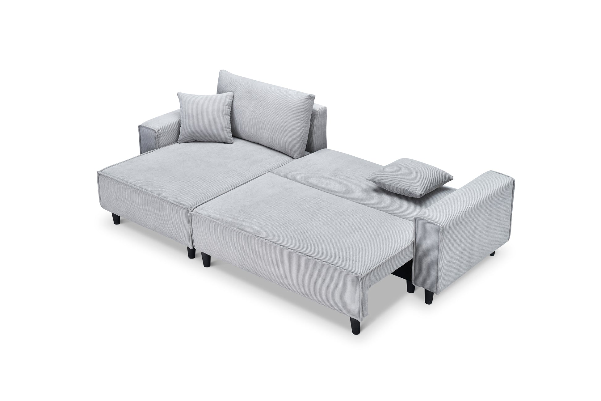 The 93 Inch Grey Corduroy Sofa Bed Comes With Two Pillows To Fit In The Living Room And The Apartment Is Not Overcrowded Gray Corduroy 3 Seat