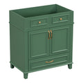 30'' Bathroom Vanity Without Top,Solid Wood Frame Bathroom Storage Cabinet With Soft Closing Doors,Frame Bathroom Storage Cabinet Only, Retro Style, Green 1 Green 2 Bathroom Freestanding Modern Solid Wood Mdf Painted