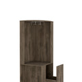 Cincinatti Corner Bar Cabinet, Cup Rack, Two External Shelves, One Drawer, Four Legs Dark Brown Brown Particle Board Particle Board