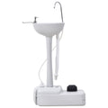 Kleankin Portable Camping Sink, Handwashing Station Basin With 4.5 Gallon Tank, Rolling Wheels & Soap Dispenser For Rv, Outdoor Events, Gatherings, Hdpe, White Antique White Plastic