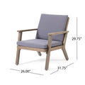 Temecula Club Chair Dark Grey Acacia Wood