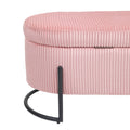 Coolmore Storage Ottoman,Bedroom End Bench,Upholstered Fabric Storage Ottoman With Safety Hinge, Entryway Padded Footstool, Ottoman Bench For Living Room & Bedroom Pink Pink Foam Velvet