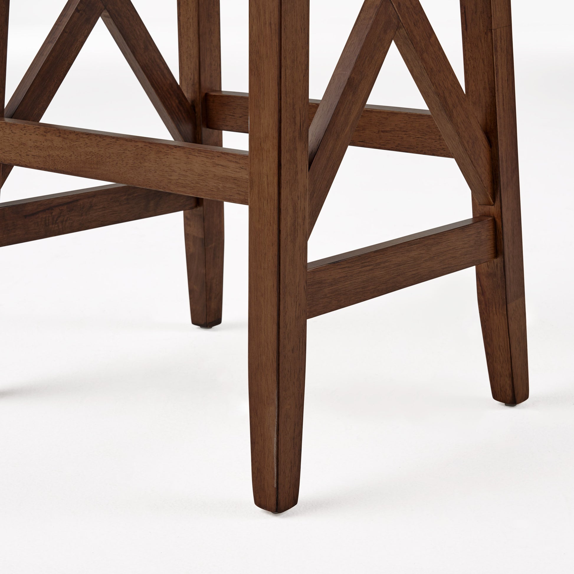 Saddle Barstool Beige Rubber Wood