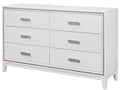 Almera Glitter White Dresser White Rubber Wood