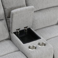 Cyprus 3 Piece Reclining Living Room Set Gray Gray Fabric