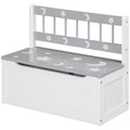 Qaba Toddler Toy Box Storage Bench With Large 27 L Interior, Kids Storage Bench Seat With Storage For Toddler Playroom Furniture, Kids Bedroom Furniture, Toy Organizer And Storage Bin, Gray Gray Mdf