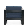 Giovanna Club Chair Blue Fabric Metal