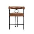 Coolmore Bar Stools Set Of 2, Modern Bar Stool With Back, Black Metal Frames, Upholstered Bar Stools For Kitchen Island, Pub, Club Light Brown Pu Light Brown Foam Pu Leather
