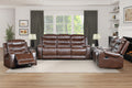 Luxurious Living Room Furniture 1Pc Swivel Glider Reclining Chair, Brownfaux Leather Upholstery Diamond Pattern Stitching Brown Primary Living Space Luxury,Modern Solid Wood