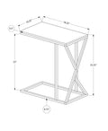 Accent Table, C Shaped, End, Side, Snack, Living Room, Bedroom, Brown Laminate, Black Metal, Contemporary, Modern Taupe Mdf
