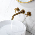 Wall Mounted Bathroom Sink Faucet With Pop Up Drain No Overflow Bronze,Brushed Nickel Brass,Stainless Steel