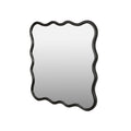 Solid Wood Wavy Square Mirror Black 36