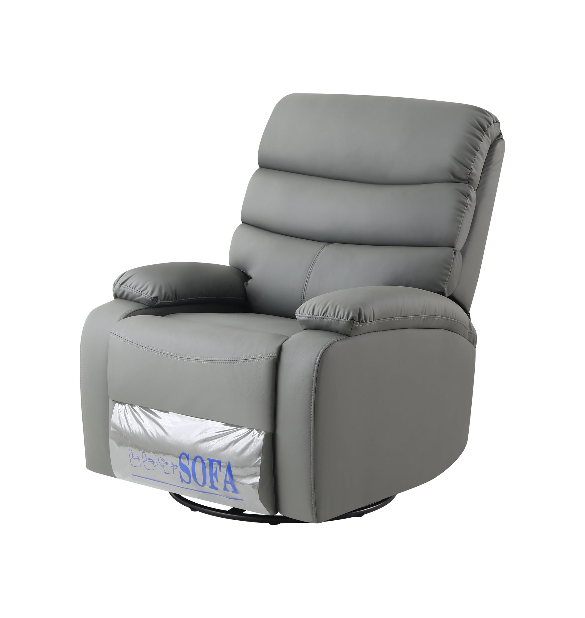 Rocking Recliner Chair,360 Degree Swivel Nursery Rocking Chair,Glider Chair,Modern Small Rocking Swivel Recliner Chair For Bedroom,Living Room Chair Home Theater Seat Dark Grey Gray Gray Faux Leather Manual Push Button Primary Living Space Soft Loose