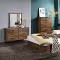 Walnut 6 Drawer Dresser Walnut Bedroom Contemporary Particle Board