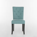 Dining Chair Set Of 2 Blue Fabric