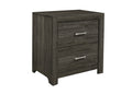 Dark Gray Finish Nightstand 1Pc Chrome Tone Handles Contemporary Design Bedroom Furniture Bed Side Table Dark Gray 2 Drawers Bedroom Contemporary Wood