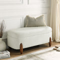 Ottoman Bench With Storage And Seat Cushion, Made Of Looped Gauze Material, Suitable For Bedrooms, Living Rooms, And Entrance Passages Beige 42.5