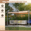 10' X 13' Aluminum Patio Pergola With Retractable Pergola Canopy, Backyard Shade Shelter For Porch, Outdoor Party, Garden, Grill Gazebo, Khaki Khaki Metal