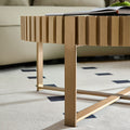 Modern Handcraft Drum Coffee Table 31.5 Inch Round Coffee Table For Living Room,Small Coffee Table With Sturdy Pedestal,Natural Ash Natural Ash Mdf Metal