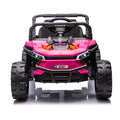 24V Kids Ride On Utv,Electric Toy For Kids W Parents Remote Control,Four Wheel Suspension,Low Start,Adjustable Speed,Multimedia Player,Early Education,Bluetooth,Rear Storage Space For Kids Aged 3 . Pink 50 99 Lbs Polypropylene