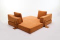 Modern Minimalist Sofa, Fold Out Sofa Bed, Convertible Chair Floor Couch & Sleeping Mattress For Living Room, Bedroom, Apartment, Removable Backrest, Orange Orange Chenille Soft Vintage Chenille 2 Seat