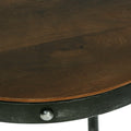 Rivet Side Table Brown Antique Bronze Metal & Wood