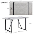 Modern Dining Table, 55 Inch Kitchen Table For 4 People, Rectangular Dinner Table For Dining Room, Home Office, Living Room Furniture, Easy Assembly, Gray Only Table Gray Modern Mdf Metal