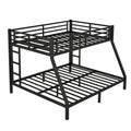 Metal Full Xl Over King Bunk Bed For Teens And Adults,Space Saving Noise Reduced No Box Spring Needed, Black Full Xl Black Metal