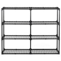 4 Shelf Wire Rack With Cover 2Pack Black Steel