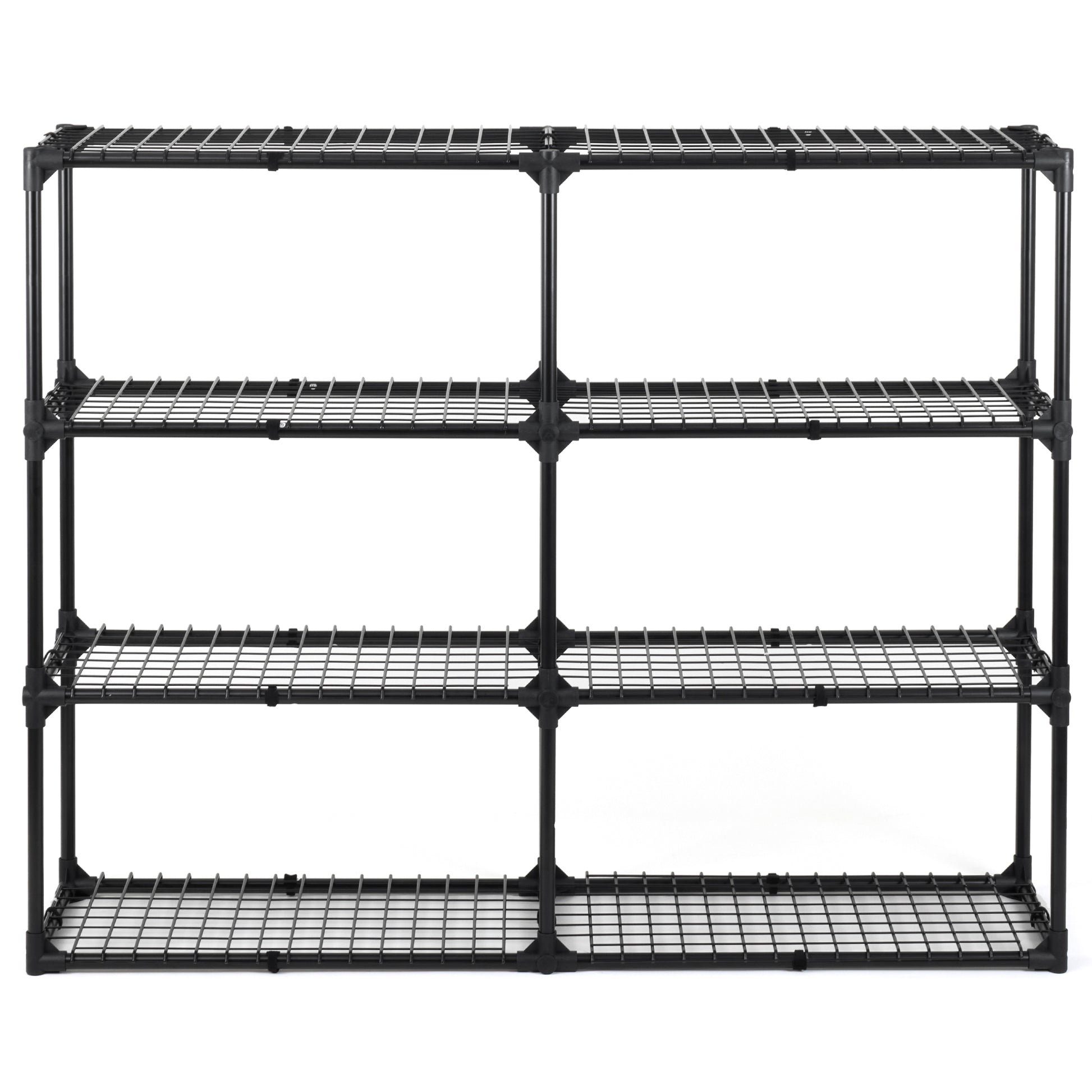 4 Shelf Wire Rack With Cover 2Pack Black Steel