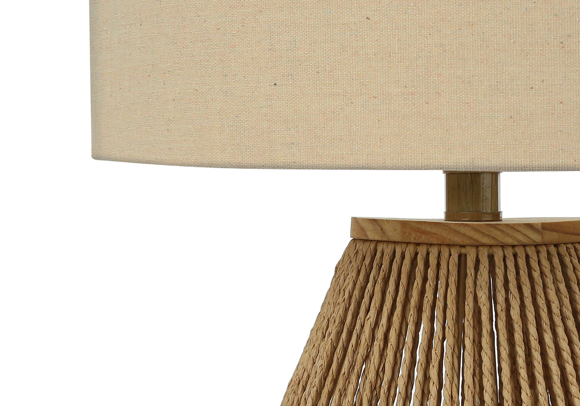 Lighting, 22"H, Table Lamp, Brown Rope, Beige Shade, Transitional Brown Woven Rope