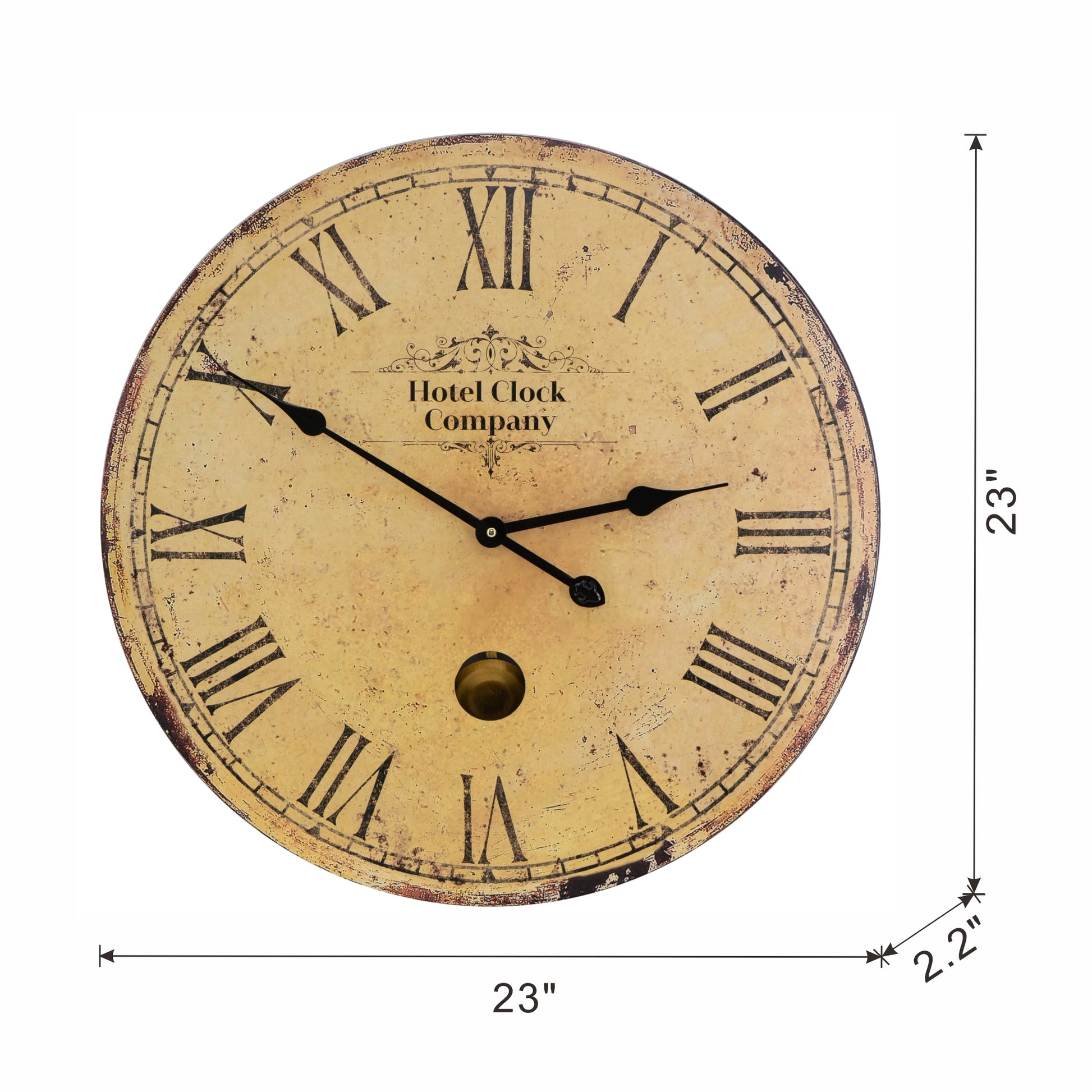 D23X2.2" Wall Clock Beige Mdf