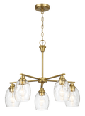 Elegance Five Lights Linear Arms With Golden Brass Finish Chain Chandelier 24