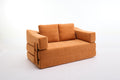 Modern Minimalist Sofa, Fold Out Sofa Bed, Convertible Chair Floor Couch & Sleeping Mattress For Living Room, Bedroom, Apartment, Removable Backrest, Orange Orange Chenille Soft Vintage Chenille 2 Seat
