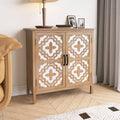 Hand Carved 2 Doors Accent Cabinet Traditional Craftsman And Functionality Combined Antique Brown Solid Wood Mdf