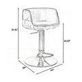 Comfy Adjustable Stool With Swivel, Vintage Brown & Silver Silver Leather