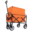 Minimeetall Strap Collapsible Foldable Wagon Cart Beach Wagon Heavy Duty Utility Cart Utility Wagon Grocery Cart For For Camping Shopping Sports Gardeing Fishing Supports 225Lbs Orange Orange Steel