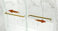 56 To 60'' W X 76'' H Frameless Shower Door, Double Sliding Shower Door With Premium 3 8'' 10Mm Thick Tempered Glass, Stainless Steel, Brushed Gold Brushed Gold Bathroom Modern Tempered Glass