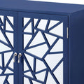 Breckenridge Blue 2 Door Console Table Blue Primary Living Space Rectangular Wood Glass