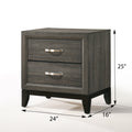 Weathered Grey 2 Drawer Nightstand Grey 2 Drawers Bedroom Rectangle Drawers Paper Composite