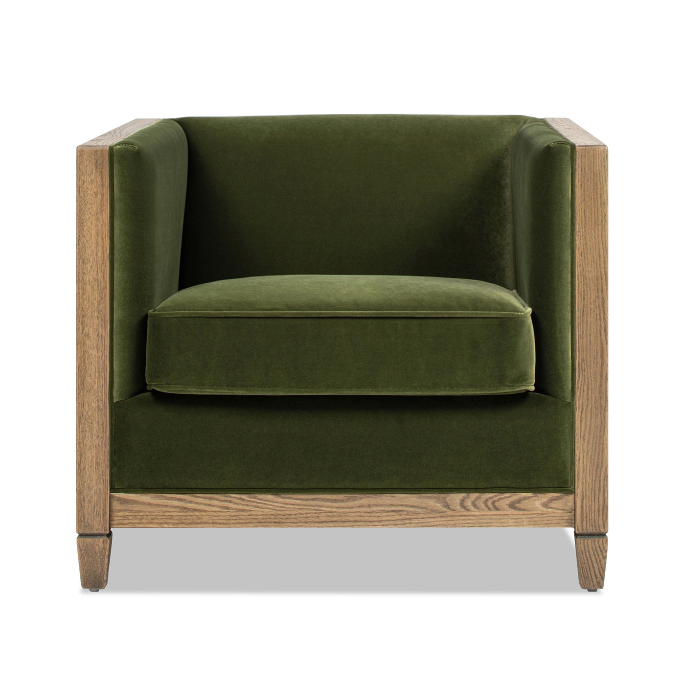 Georgia 34" Cane Rattan Tuxedo Armchair, Olive Green Performance Velvet Olive Green Foam Wood Fabric Rattan