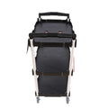 Folding Service Car With Wheels, Three Layer Practical Trolley, Folding Storage Cart, Suitable For Family, Garage, Restaurant, Hotel, Kitchen, Warehouse. No Assembly Required. Black Blue Plastic